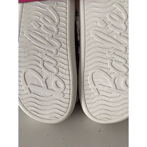 Barbie Leopard Print Pink Heart Plush Faux Fur Slippers Women’s Size Small 5-6 - Picture 13 of 16